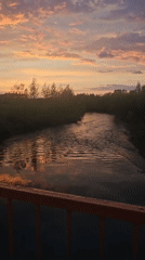 Sunset documented from bridge over Russian river