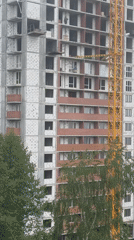 Early morning life captured in Chaikovsky, Russia construction zone