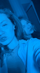 Two women take selfie videos together in Kazan