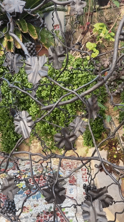 Decorative gate and mountain bike captured in Netanya