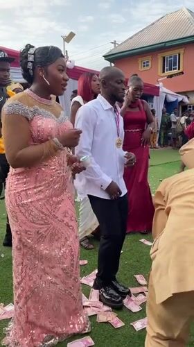Wedding celebration with dancing and confetti in Nkpor, Nigeria