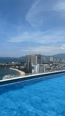 Morning rooftop dining and swimming captured in Nha Trang