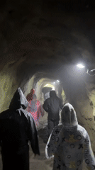 Morning pedestrian activity in Yongding tunnels and streets