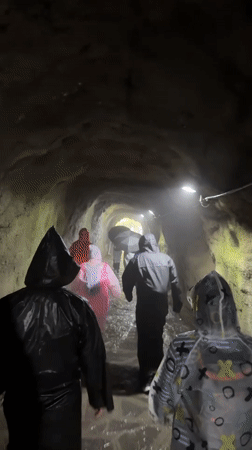 Morning pedestrian activity in Yongding tunnels and streets