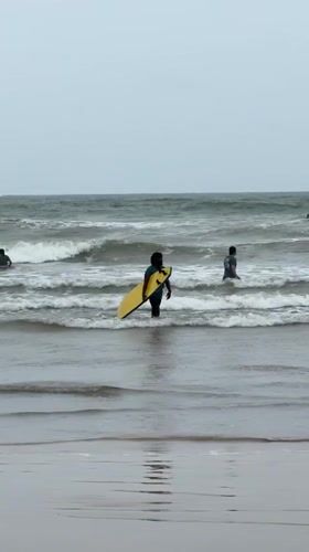 Early morning beach activity observed in Weligama, Sri Lanka