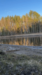 Peaceful waterscape documented in Chaykovsky, Russia early morning