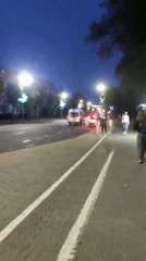 Evening community event documented in Navapolatsk city square