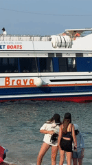 Busy summer afternoon at Blanes beach, Costa Brava