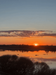 Sunset selfies captured at Bol'shoye Kozino lake, Russia
