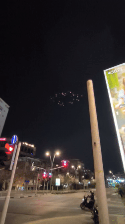 Bright lights spotted in formation over Ramat Gan highway