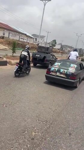Vehicle procession with speakers, posters travels through Gura Top