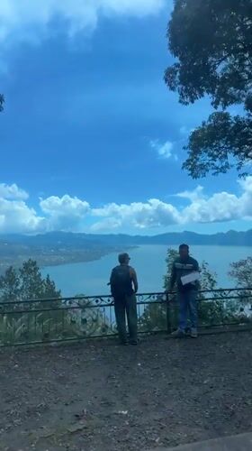 Scenic mountain lake view captured in Kintamani, Indonesia