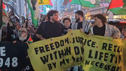 Pro-Palestinian march proceeds through New York City streets