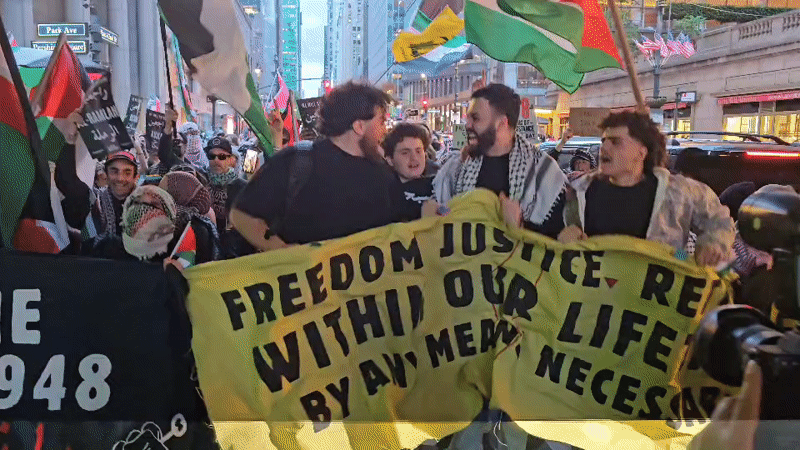 Pro-Palestinian march proceeds through New York City streets
