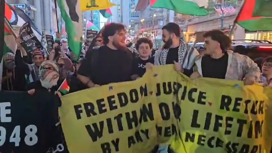 Pro-Palestinian march proceeds through New York City streets