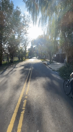 Cyclist records sunny ride through Florida Oeste residential street