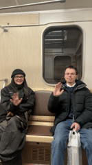 Evening snapshots capture ordinary Moscow street and subway scenes