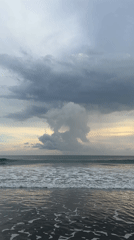 Dramatic cloudy skies observed over Indonesian beaches near Kerobokan