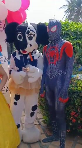 Children's party with costumed characters at Venezuela resort