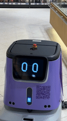 Service robot spotted working store aisle in Khimki