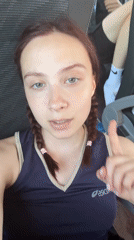 Woman in Asics tank top spotted in vehicle, Russia