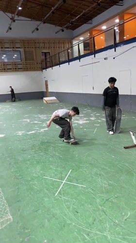 Young skateboarders practice at indoor facility in Ushuaia