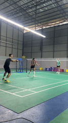 Badminton matches played at indoor facility in Thailand
