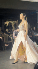 Fashion show features evening gowns in Astrakhan, Russia