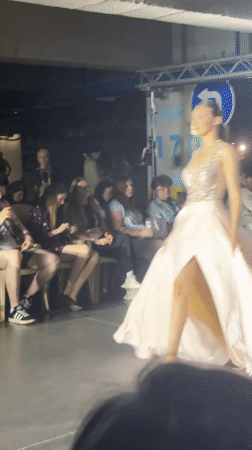 Fashion show features evening gowns in Astrakhan, Russia