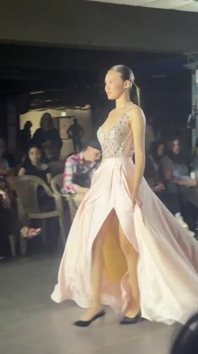 Fashion show features evening gowns in Astrakhan, Russia