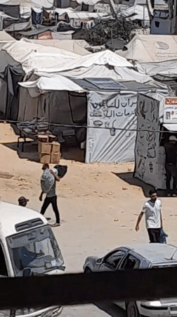 Daily life continues inside a Khan Yunis displacement camp