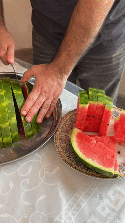 Family gathering with food and gardening in Abovyan, Armenia