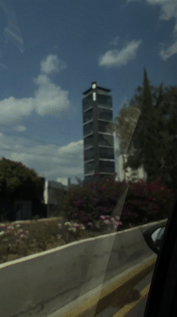 Driver captures blooming roadside scenery in Puebla, Mexico