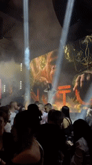 Women dance in sparkly leotards at Velingrad nightclub