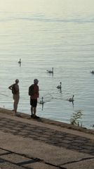 A pause along Belgrade's waterfront on a summer afternoon.