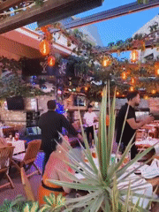 Live music and belly dancing at a Kuşadası outdoor venue