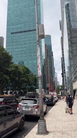Midtown Manhattan street traffic, late afternoon