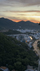 Nha Trang at golden hour, mountains meeting the coast
