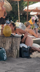 Early morning beach activities observed in North Kuta resort area