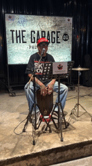 Cajón player mic'd up and ready in Karon, Thailand