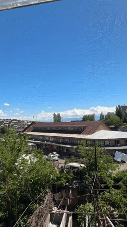 Sunny day cityscape views captured across Yerevan, Armenia