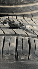 Tire puncture documented during leak inspection in Rutherglen