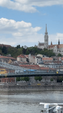 Budapest bridges and Danube River views captured Wednesday morning