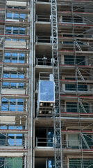 Morning construction work documented at Belgrade high-rise site