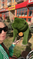 Woman documents tourist visit through Abakan, Russia landmarks