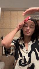 Woman's morning routine observed in Sutomore, Montenegro
