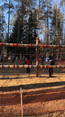 Team-building rope course activities documented in Lesnoye, Russia