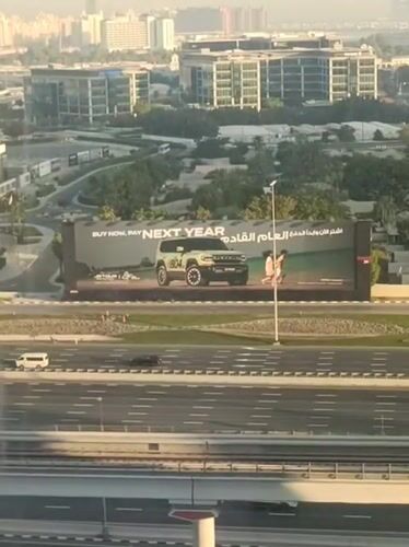 Dubai highway and metro system views with cityscape