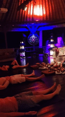Sound healing session with singing bowls held in Blahbatuh