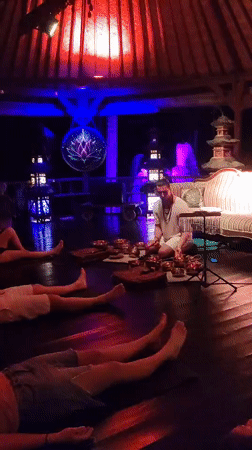 Sound healing session with singing bowls held in Blahbatuh
